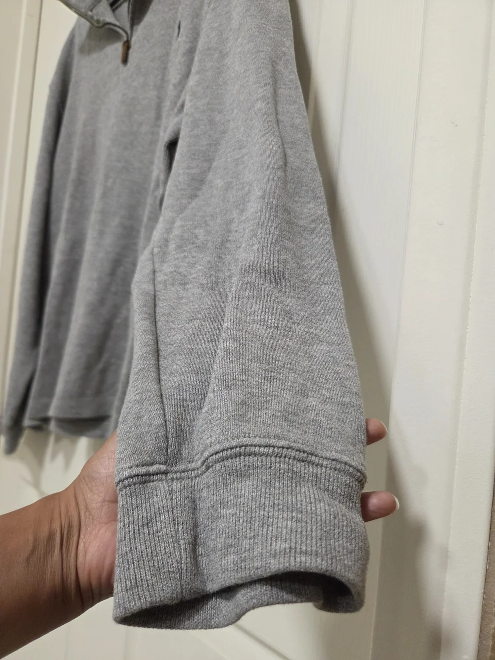 Polo Ralph Lauren Men's XL Grey Quarter-Zip Pullover Sweater 100% Cotton